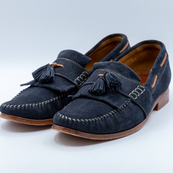 Johnston and Murphy Blue Suede Loafers - Picture 3 of 3